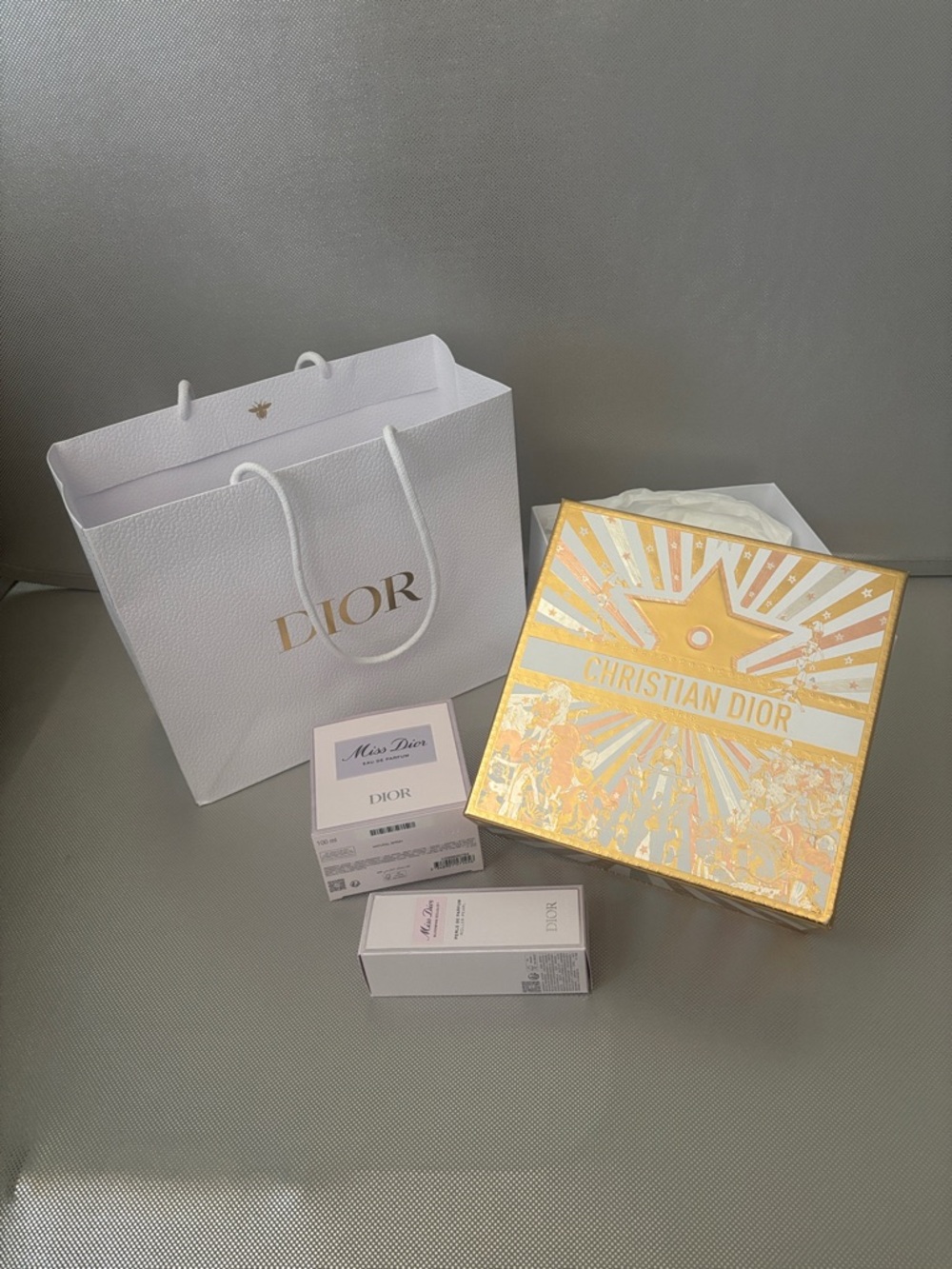 Dior White and Gold Christian Dior Box and Gift Bag Mothers  Day